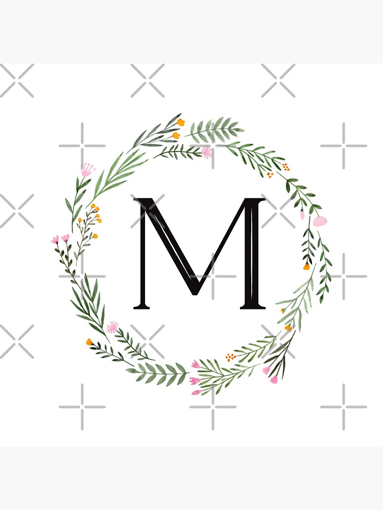 Floral M Monogram Art Print by TheTeeMachine