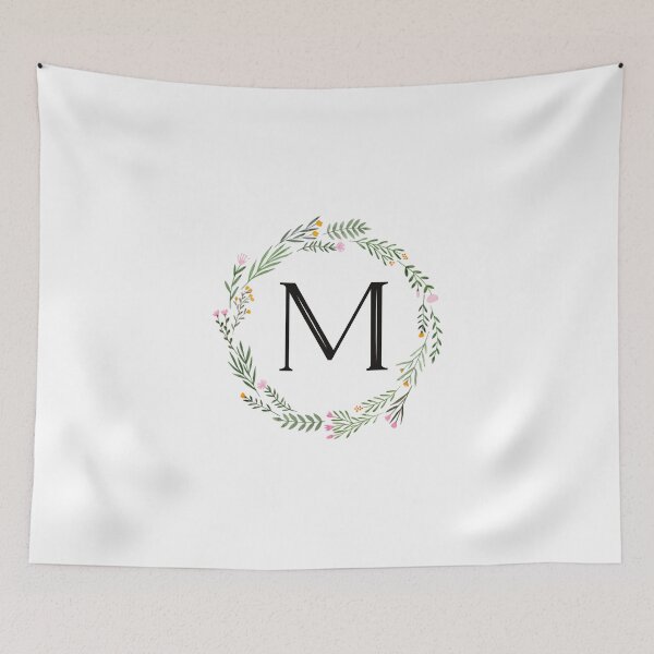 Item preview, Floral letter M monogram designed and sold by JustSeasons.
