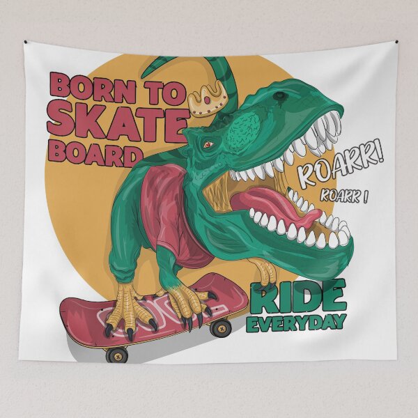 Item preview, Born To Skateboard RIDE EVERYDAY T-Rex  designed and sold by DigitalArts24.