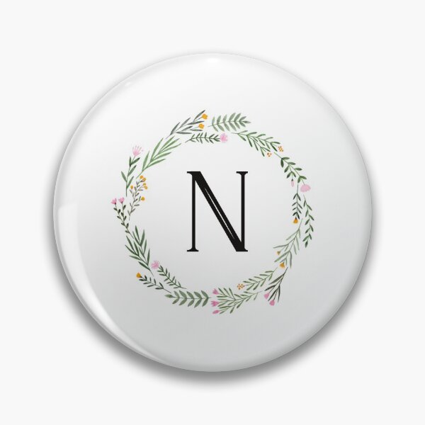 Item preview, Floral letter N monogram designed and sold by JustSeasons.