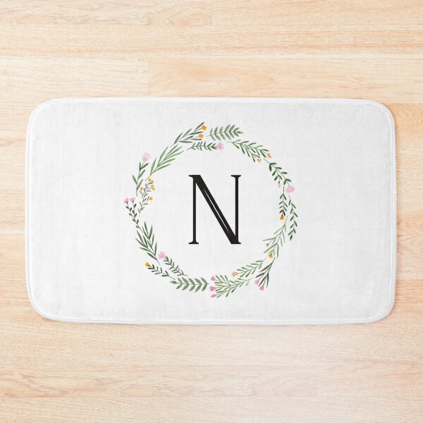 Item preview, Floral letter N monogram designed and sold by JustSeasons.
