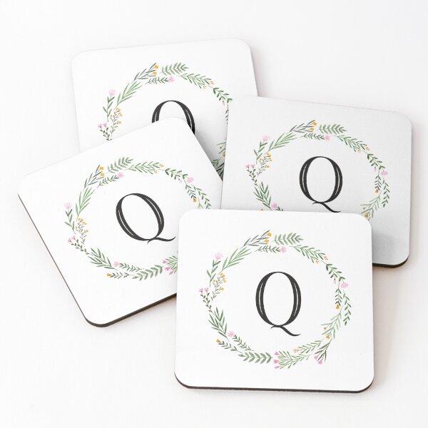 Item preview, Floral letter Q monogram designed and sold by JustSeasons.