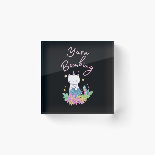 Item preview, Yarn Bombing : funny yarn lover gift, Unicorn Cat lover present designed and sold by Miaberzo.