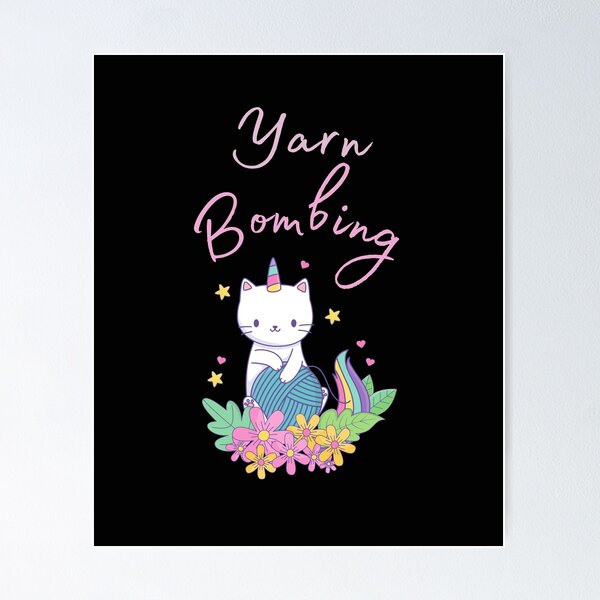 Item preview, Yarn Bombing : funny yarn lover gift, Unicorn Cat lover present designed and sold by Miaberzo.