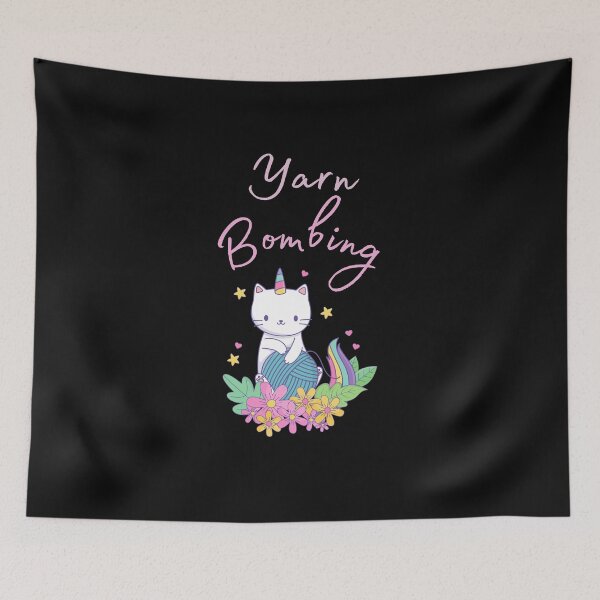 Item preview, Yarn Bombing : funny yarn lover gift, Unicorn Cat lover present designed and sold by Miaberzo.