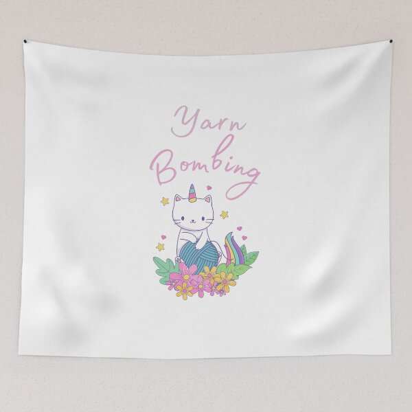Item preview, Yarn Bombing : funny yarn lover gift, Unicorn Cat lover present designed and sold by Miaberzo.