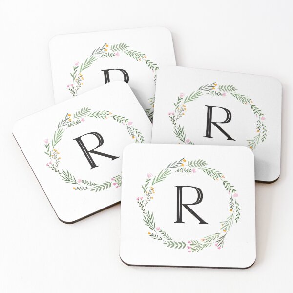 Item preview, Floral letter R monogram designed and sold by JustSeasons.