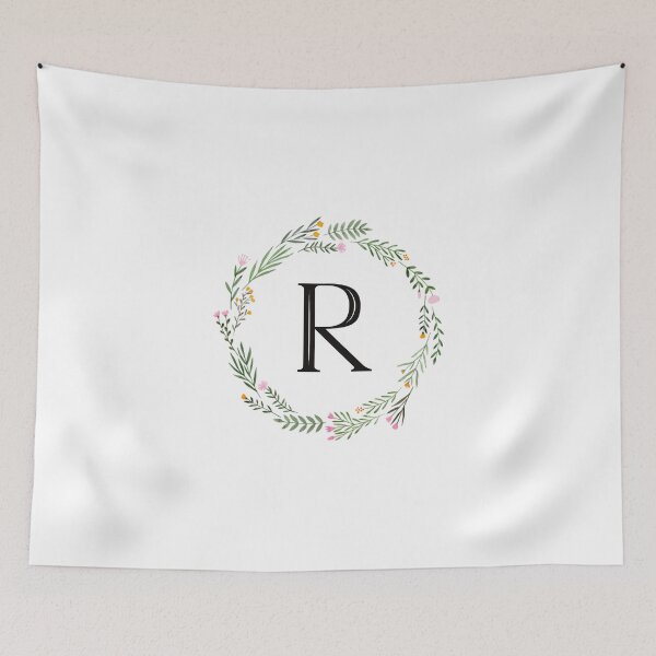 Item preview, Floral letter R monogram designed and sold by JustSeasons.