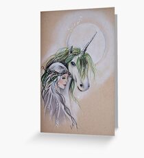 The Faery and The Unicorn Greeting Card