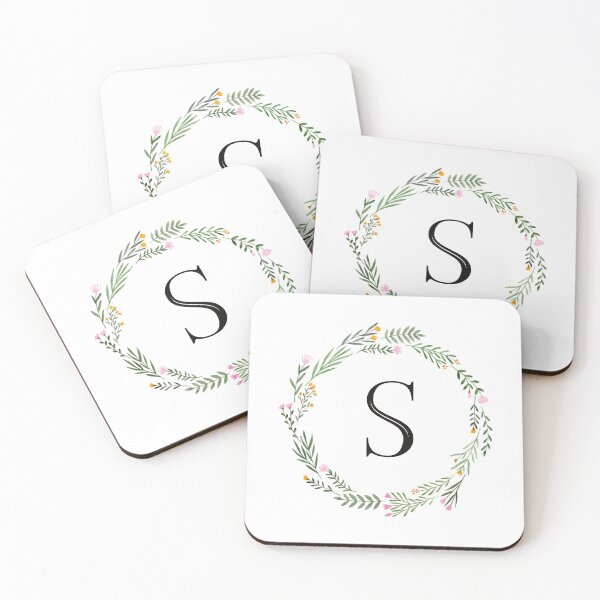 Item preview, Floral letter S monogram designed and sold by JustSeasons.