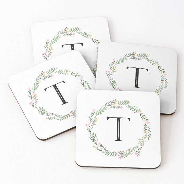 Item preview, Floral monogram letter T designed and sold by JustSeasons.