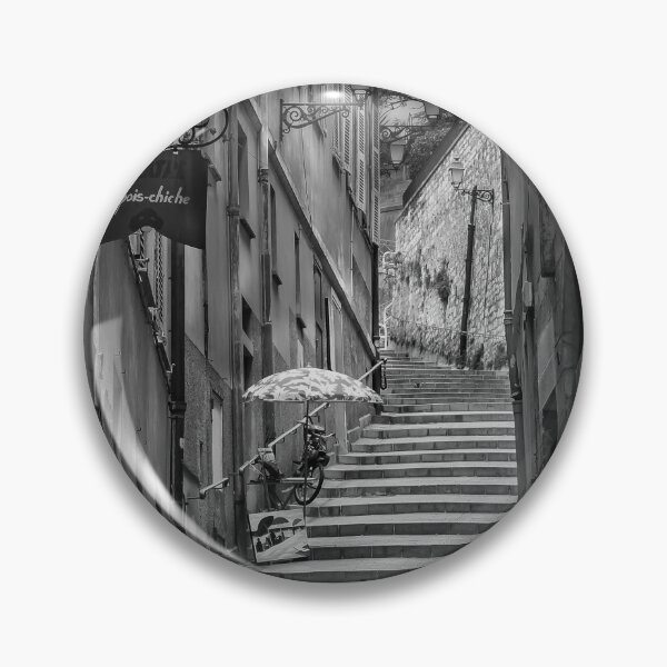 Item preview, Original fine art photo print featuring a black and white view of a narrow crooked street in the Old Town, Vieille Ville in Nice on the French Riviera. designed and sold by SvetlanaSF.