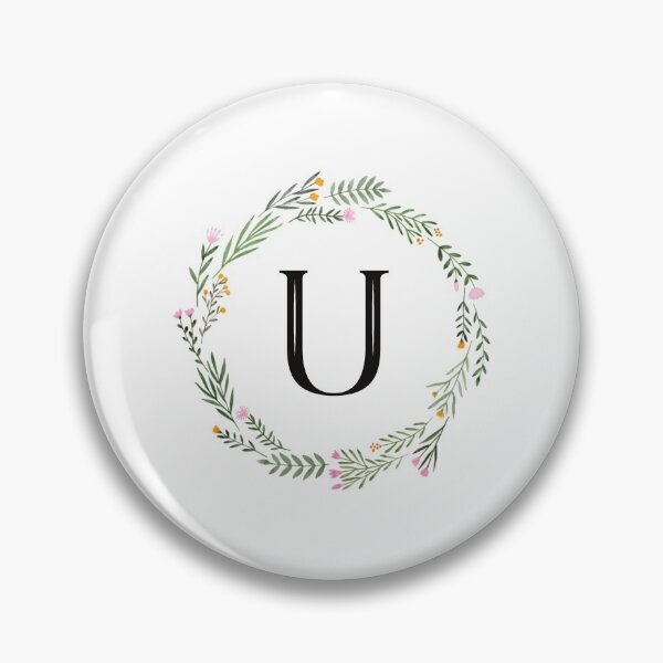 Item preview, Floral letter U monogram designed and sold by JustSeasons.