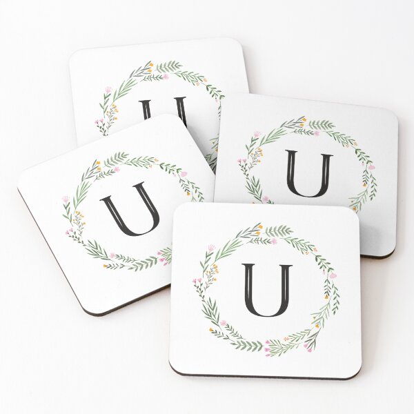 Item preview, Floral letter U monogram designed and sold by JustSeasons.