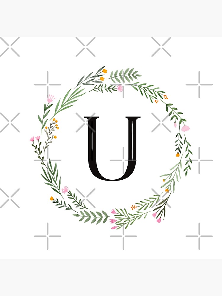 Silhouette Design Store: Flower Monogram Letter U