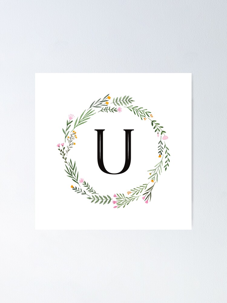 Silhouette Design Store: Flower Monogram Letter U
