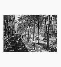 Broadway in Saratoga Springs, New York, ca 1915 (full size) Black & White version Photographic Print