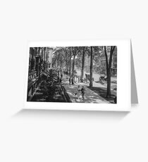 Broadway in Saratoga Springs, New York, ca 1915 (16:9 crop) Black & White version Greeting Card