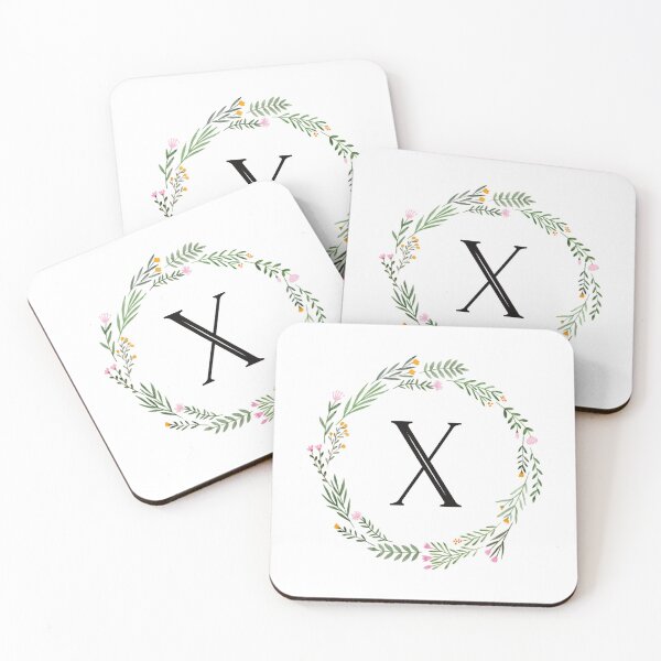 Item preview, Floral letter X monogram designed and sold by JustSeasons.