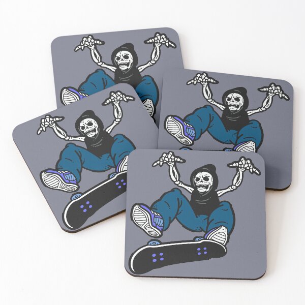 Item preview, Skeleton Skater Kick Flip Cartoon designed and sold by SLAG-Creative.