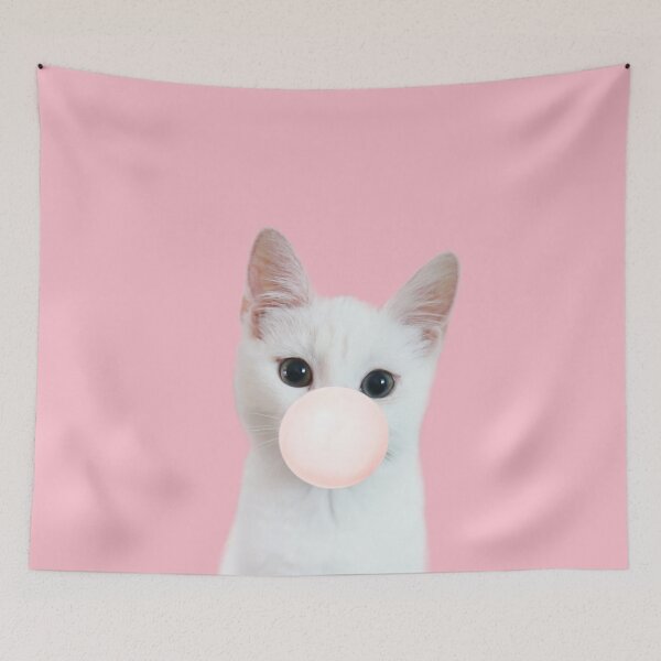 Item preview, Bubble gum cat in pink designed and sold by ESCAPZ.