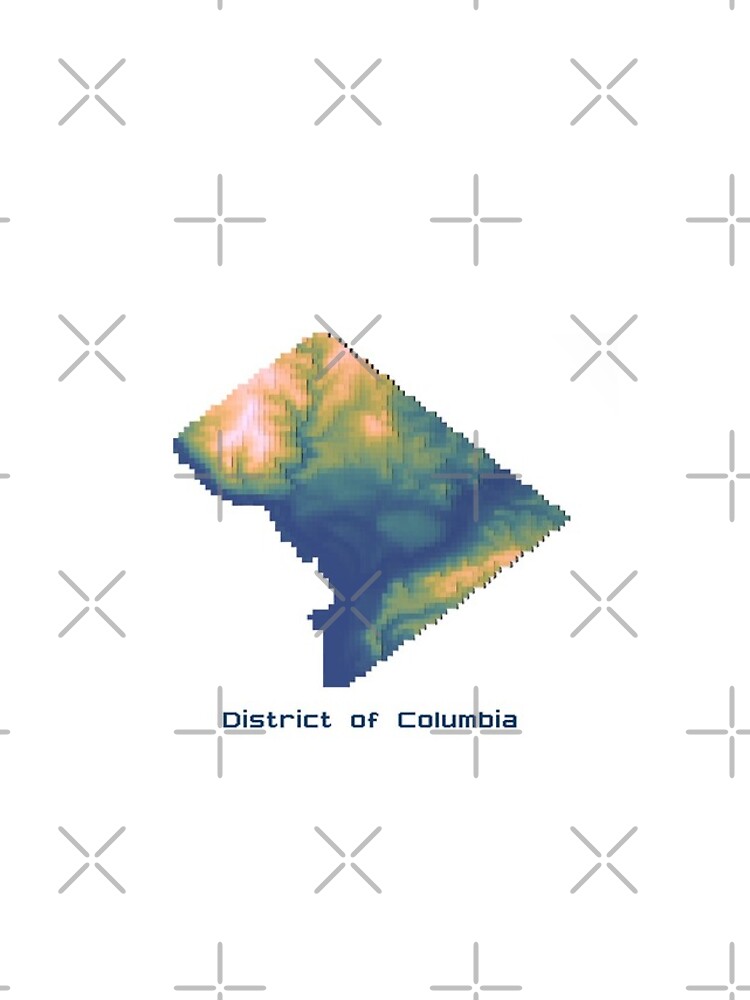 Thumbnail 5 of 5, iPhone Case, Washington DC Elevation Tile Map - Digitally Rendered designed and sold by cstats.
