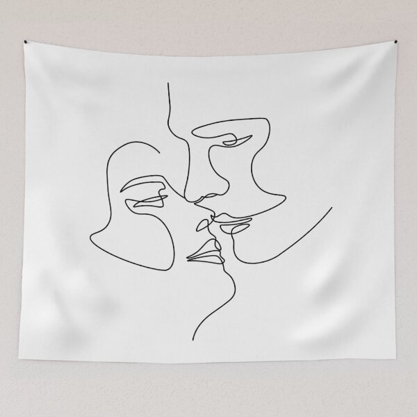 Item preview, Couples Line Art Face  designed and sold by Dollfacedesign.