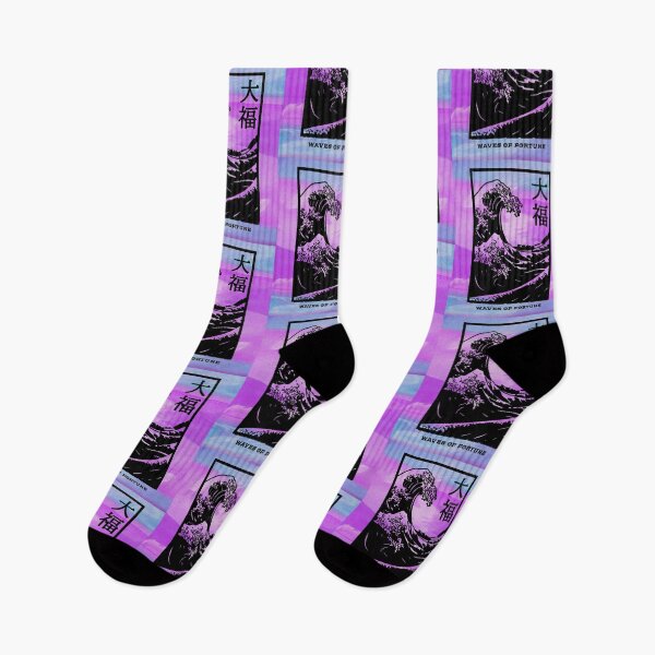 Item preview, Waves of Fortune Japanese Aesthetics purple Retro Great Wave design   designed and sold by The Mad Hermit.