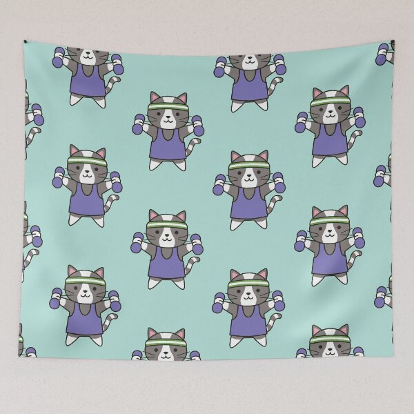 Item preview, Cute Cat Exercise Drawing designed and sold by SLAG-Creative.