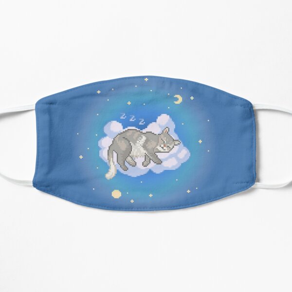 Pixel Sleepy Kitty Flat Mask