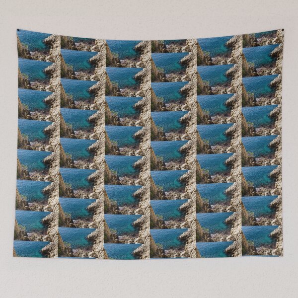 Item preview, Cote D Azur - Clear Mediterranean Silk and Rugged Limestone designed and sold by Georgia Mizuleva.