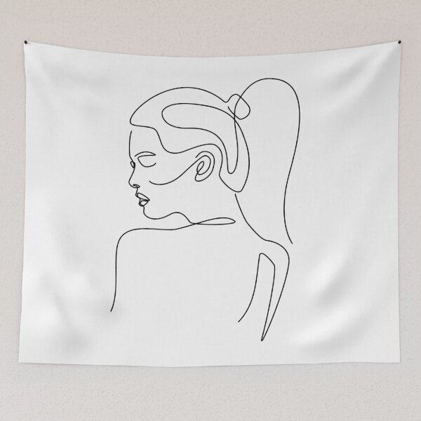 Item preview, Copy of Female Side Profile High Ponytail Hair Line Art designed and sold by Dollfacedesign.