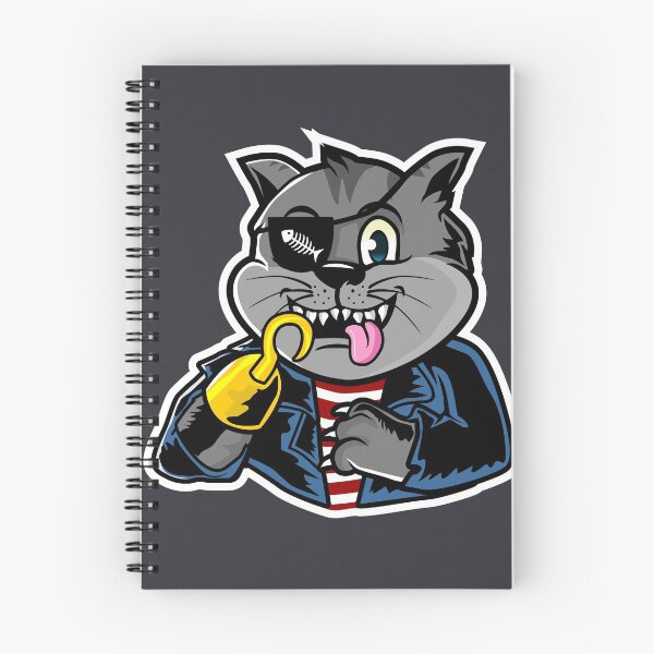 Item preview, Cartoon Pirate Cat with Eye Patch and Hook Hand designed and sold by SLAG-Creative.