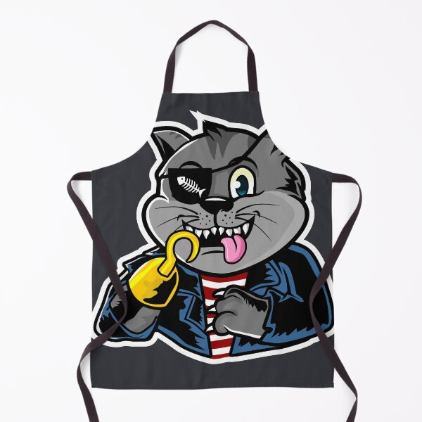Item preview, Cartoon Pirate Cat with Eye Patch and Hook Hand designed and sold by SLAG-Creative.