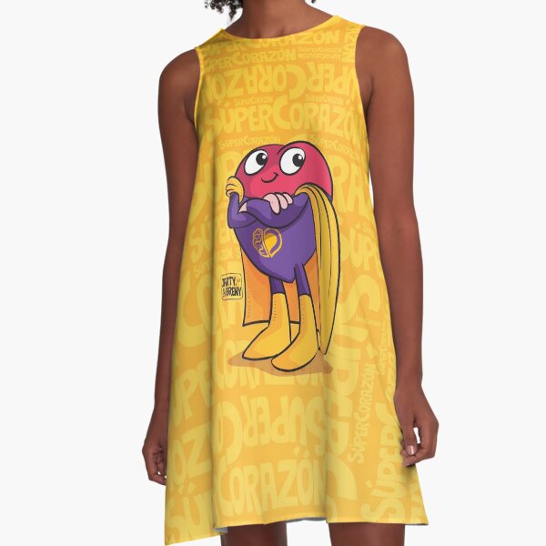Super Héroe Súper Corazón Vestido acampanado