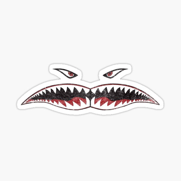 Air bomb flying tiger shark mouth sticker vinyl ca