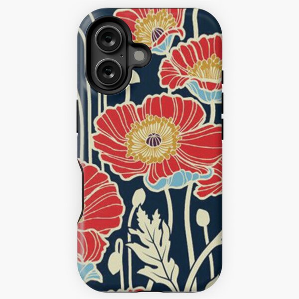 Artikel-Vorschau von Rot Orange Marineblau Blumen, designt und verkauft von cutehappiness.