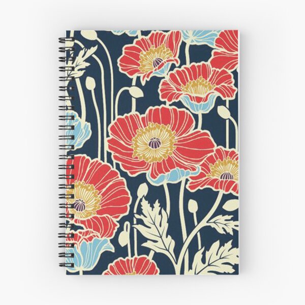 Item preview, Red Orange Navy Floral designed and sold by cutehappiness.