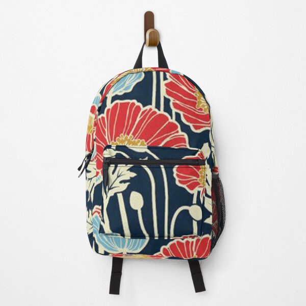 Item preview, Red Orange Navy Floral designed and sold by cutehappiness.