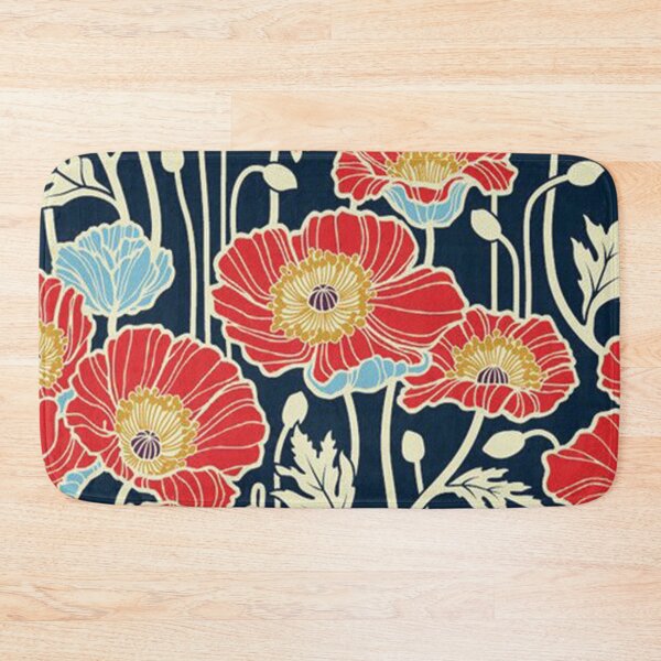 Item preview, Red Orange Navy Floral designed and sold by cutehappiness.