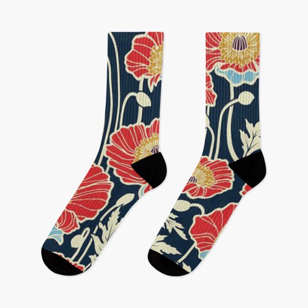 Item preview, Red Orange Navy Floral designed and sold by cutehappiness.
