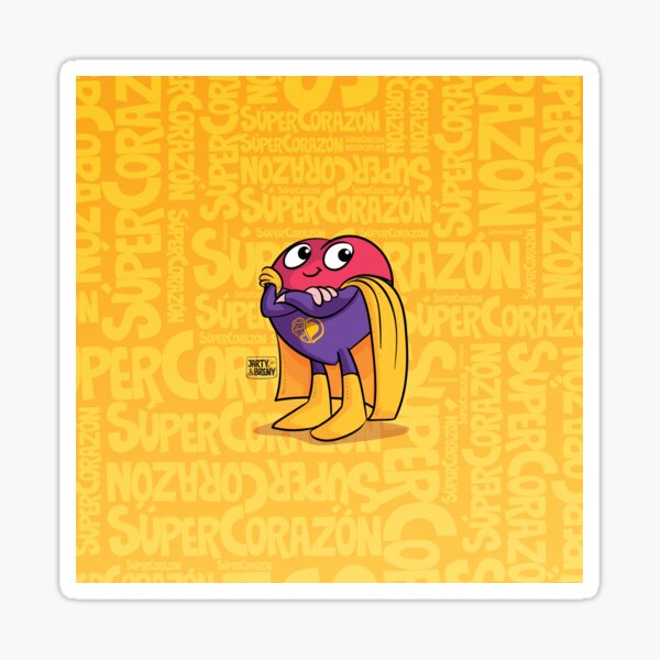 Super Héroe Súper Corazón Pegatina