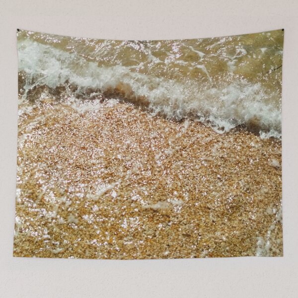 Item preview, A wave throwing out onto the sea shore, natural background  designed and sold by helenkaiy.