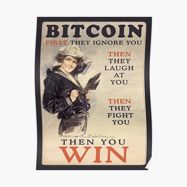Bitcoin: First They Ignore You Poster