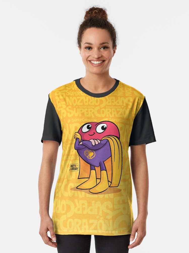 Vista alternativa de Camiseta gráfica Super Héroe Súper Corazón