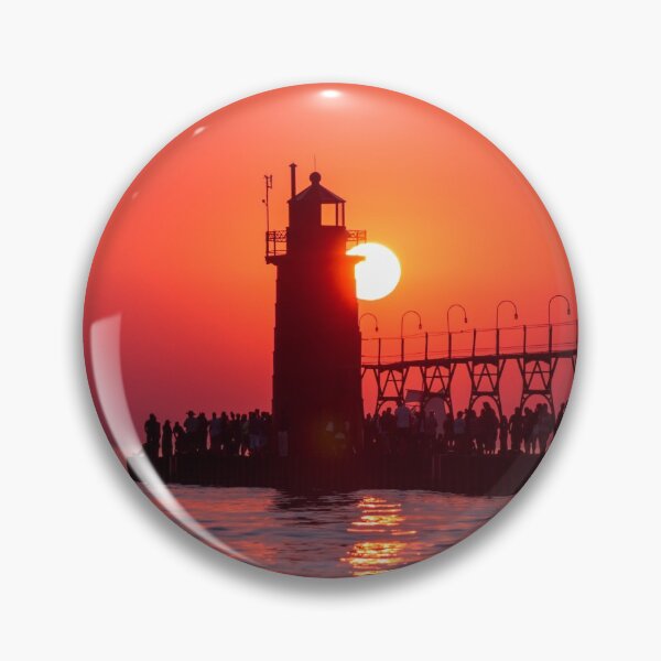 Item preview, Setting sun on the South Haven Lighthouse designed and sold by Michael Deemer.