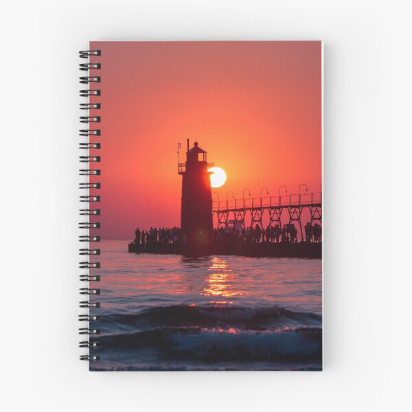 Item preview, Setting sun on the South Haven Lighthouse designed and sold by Michael Deemer.