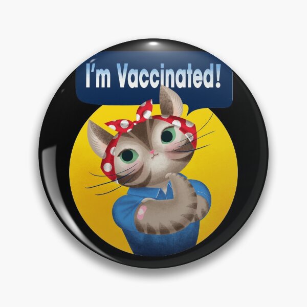 Item preview, Im Vaccinated! Rosie the Riveter Kitten Poster illustration designed and sold by Giddygoatthe3rd.