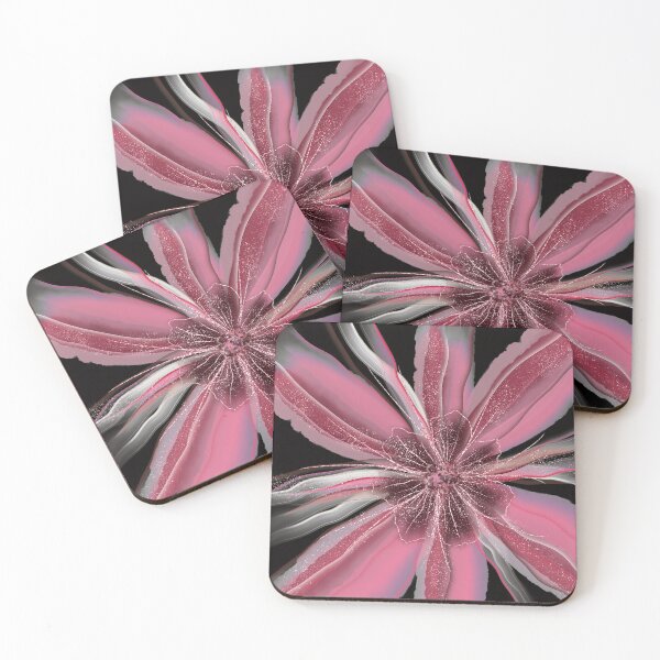 Item preview, Abstract fluid art pink flower designed and sold by Mashusha-art.