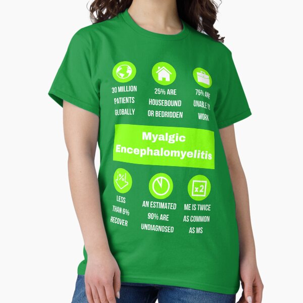 Item preview, ME/CFS Awareness: Green Myalgic Encephalomyelitis Statistics (white text) designed and sold by Chantelle  Spies.